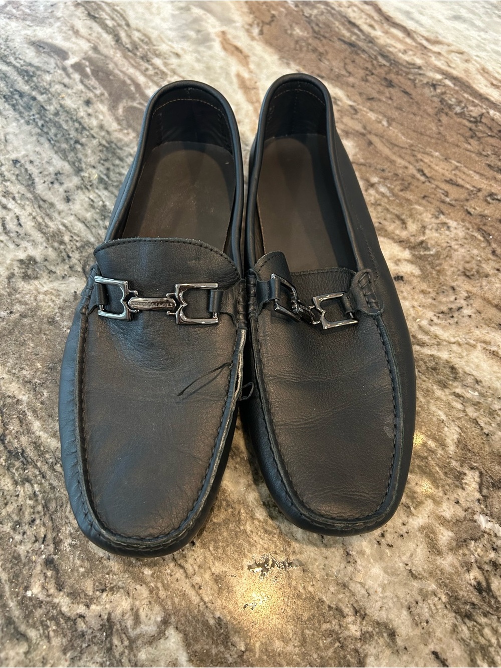 Bruno Magli Xavier Bit Loafers size 13 need stitching have stains made in Italy